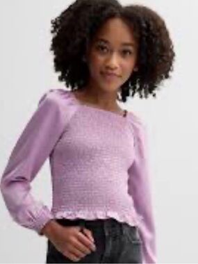 Self Esteem Lavender Smocked Long-Sleeve Top NWT